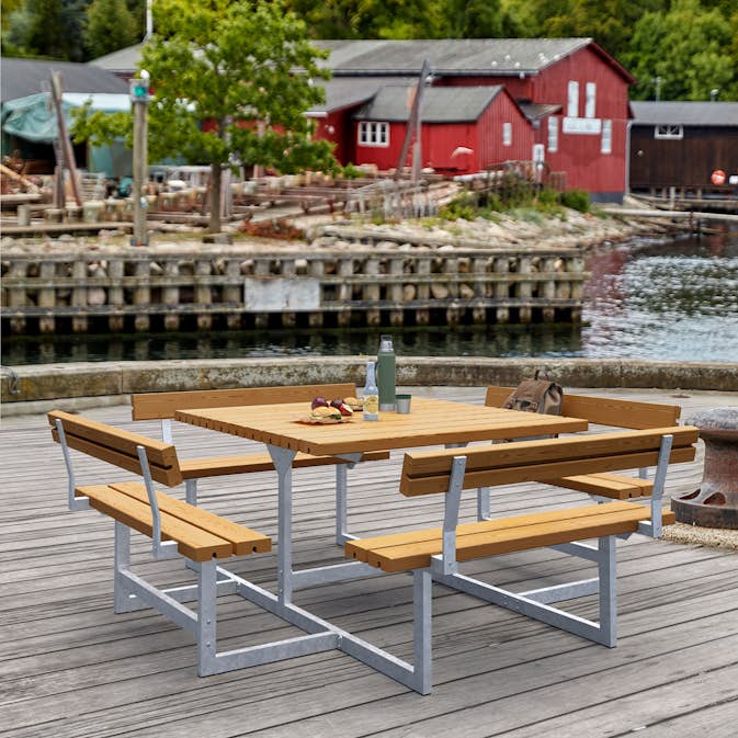 Picknickbord PLUS Picnic med 4 Ryggstöd Utomhus