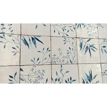 Kakel Lhådös Olivia dekor Blå 15x15