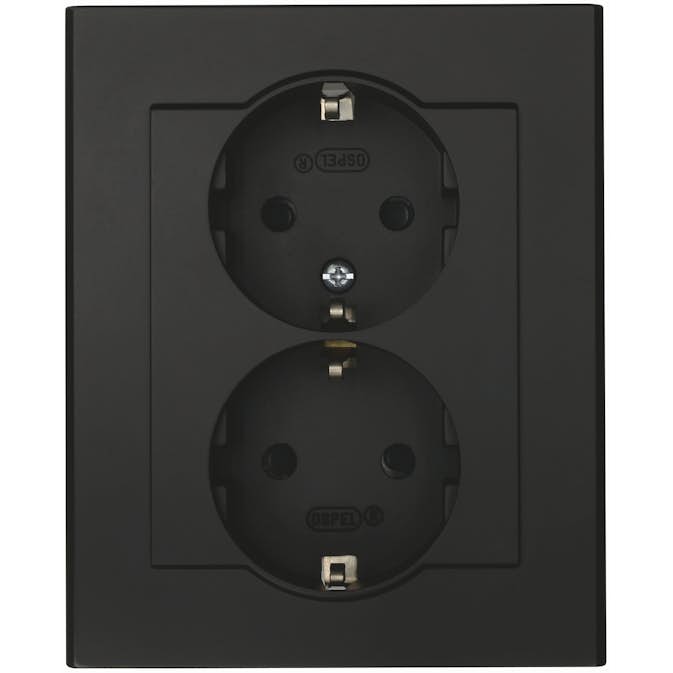 Vägguttag Malmbergs Optima 2-Vägs Mj Svart