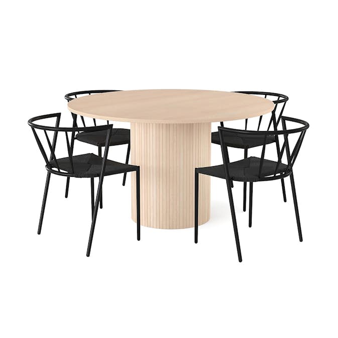 Matgrupp In Living Kopparbo Ø130 cm med 4 st Winston stolar