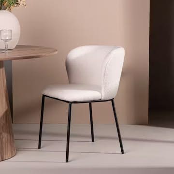 Matstol Venture Home Edina Vit Stol i Boucle 2 st