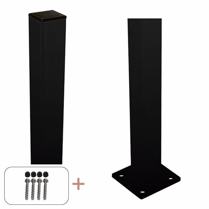 Stålstolpe PLUS Med Fot Svart