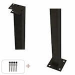Hörnstolpe PLUS Stål Med Fot För Räcke inkl. Bultar/Mutter Svart