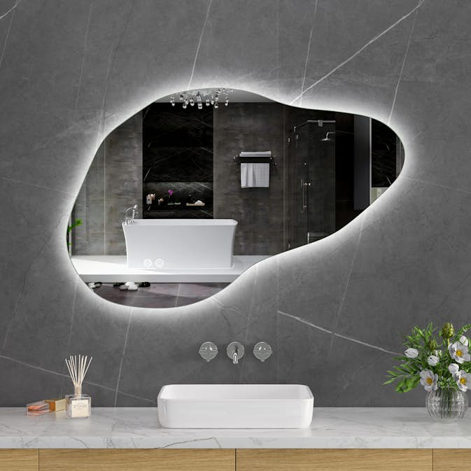 Badrumsspegel Lyfco med LED-Belysning 100x65 cm