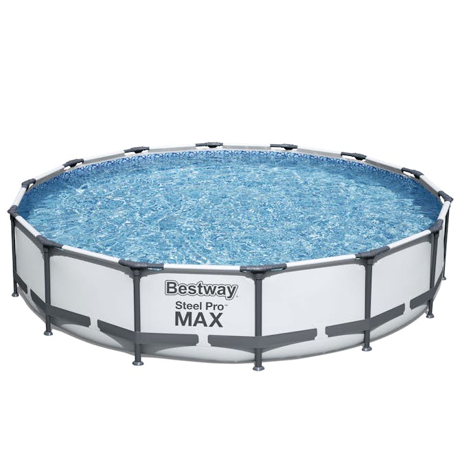 Poolpaket Bestway Steel Pro Max Ø4,3m Stålramspool Ovanmark med Filterpump