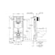 WC-Fixtur Grohe Solido 3in1 113 cm Inkl. Svart Tryckplatta