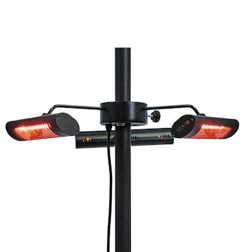 Infravärmare HEAT1 ECO High-line 3x670W Terrassvärmare för Parasol, Svart Aluminium