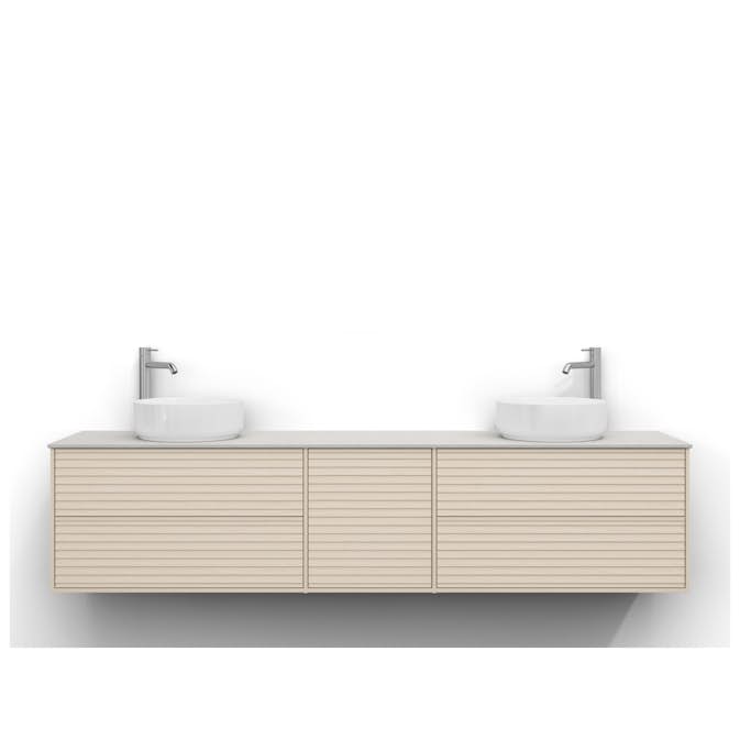 Tvättställsskåp Svedbergs Epos 200x45 med 2+1+2 Lådor