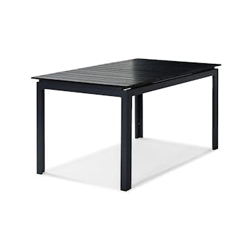 Trädgårdsbord Comfort Garden Tunis, Svart Förlängningsbart Utebord 90x160-220 cm i Aluminium/Aintwood