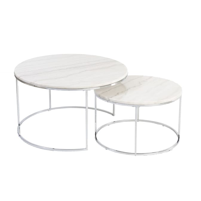 Soffbord Stenexpo Lormont Set Runda Vardagsumsbord i Marmor & Metall