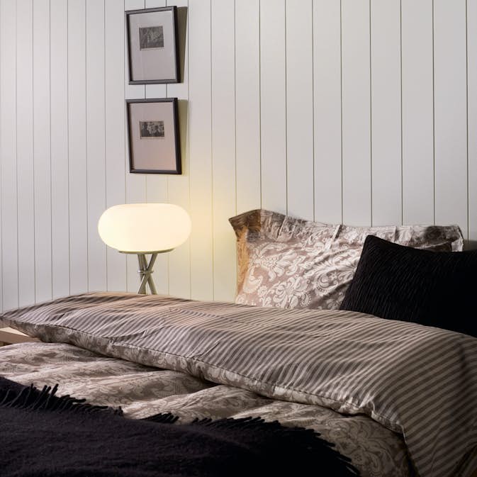 Väggpanel Huntonit Fas Vit Penselmålad 11x142x2420 mm