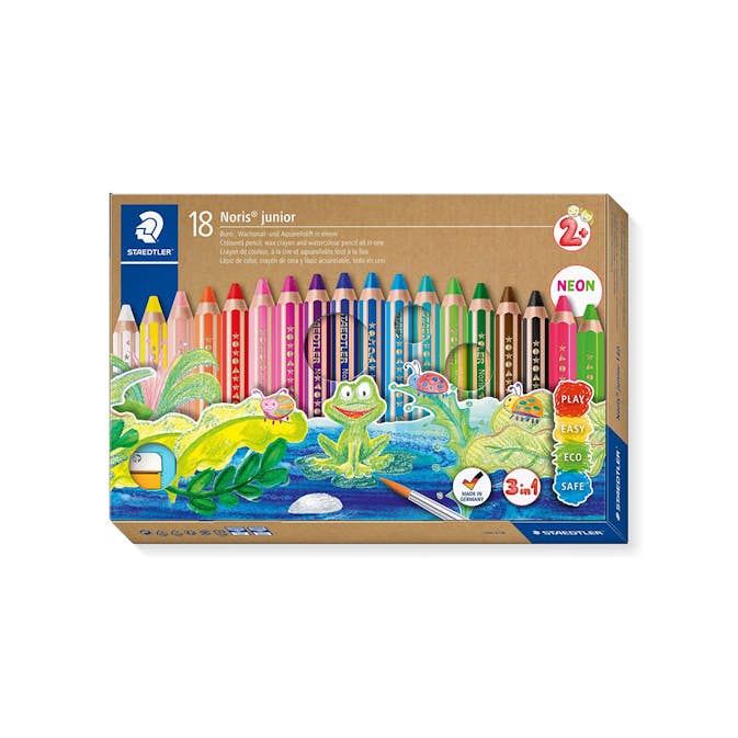 Färgpennor ABA Skol Staedtler Noris Junior 140 18 färger