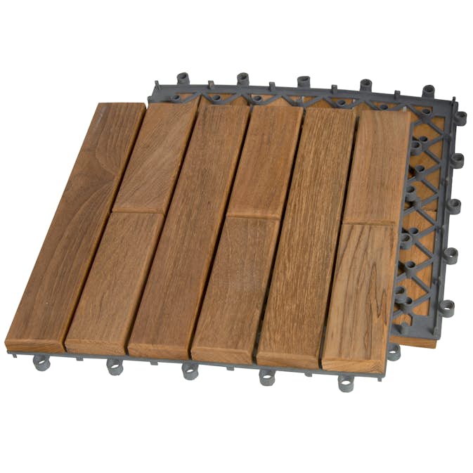 Trall Teak Deltaplattan Strand Stainless 30x30 Typ K Vänster