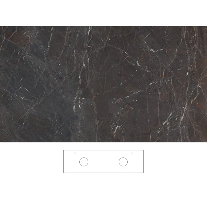 Bänkskiva Svedbergs Brecc för Dubbla Tvättställ