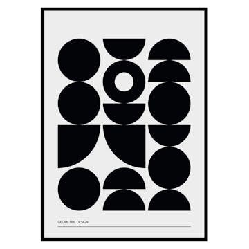 Poster Gallerix Geometric Graphic Black No1