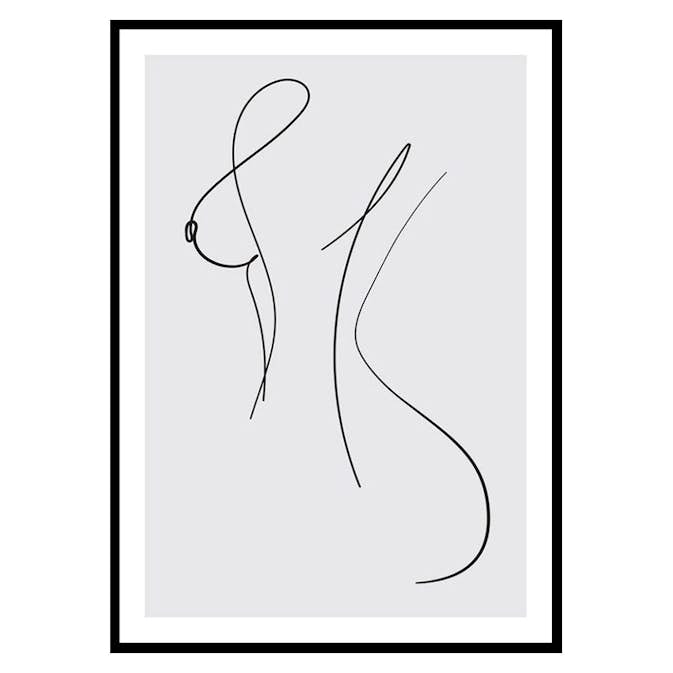 Poster Gallerix Curved Lines No1