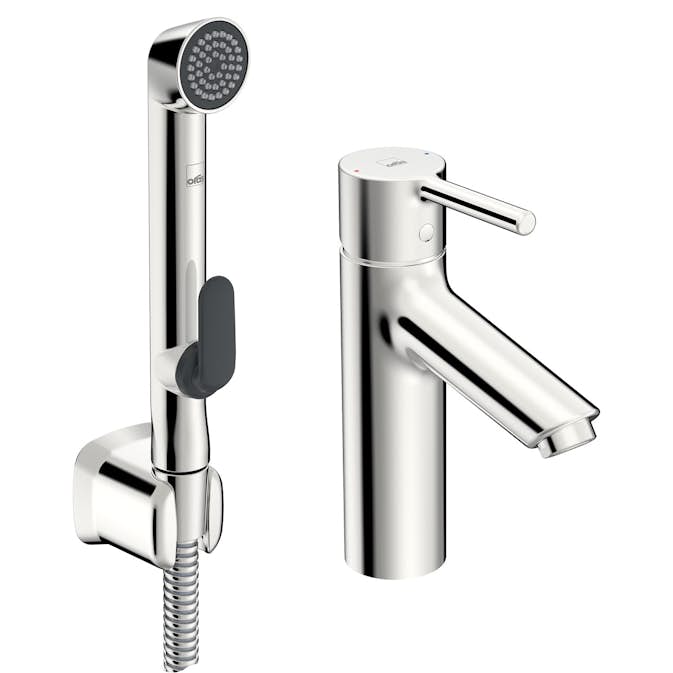 Tvättställsblandare Oras Optima 2606AF med Självstängande Handdusch