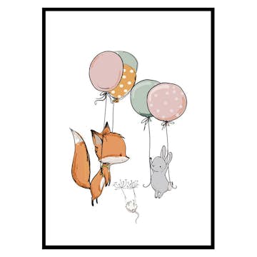 Poster Gallerix Animals And Balloons No1