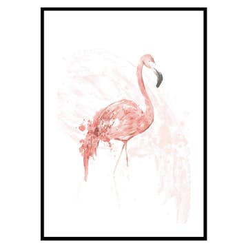 Poster Gallerix Watercolor Flamingo
