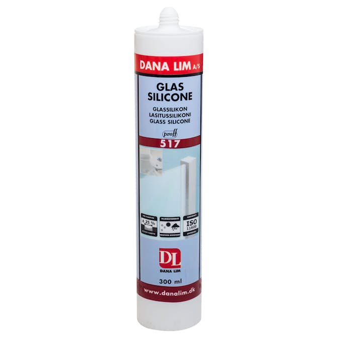 Fogmassa Danalim Glassilikon 517 Transparent 300 ml för Kakel och Glas