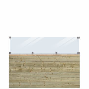 Plank Profilstaket PLUS  med Glas 174 x 125 cm