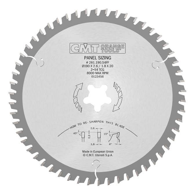 Formatsågklinga CMT Orange Tools TF Laminat/Spånskivor