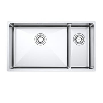 Diskho DecoSteel DI-ART 5320 Rostfri Dubbel med Korgventil & Vattenlås