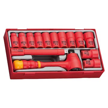 Hylsnyckelsats Teng Tools med 3/8 Tum Fäste TTV3814 1000 V 14-Delar