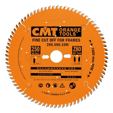 Sågklinga CMT Orange Tools 250x3,0x30 T80 Lister/MDF/PVC