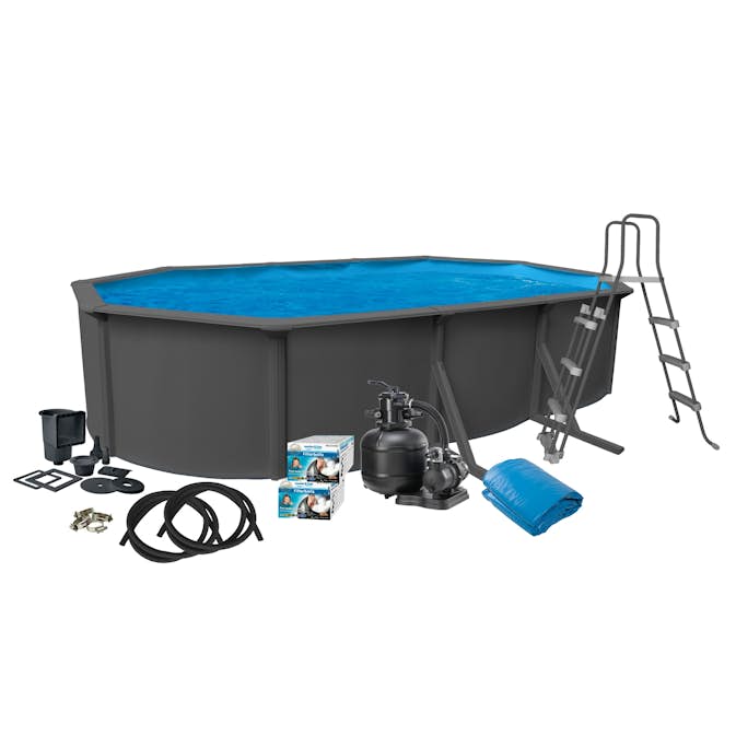 Poolpaket Swim & Fun Pool Basic 120 Oval Antracitgrå