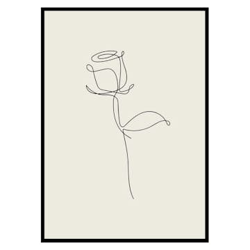 Poster Gallerix Line Art Rose