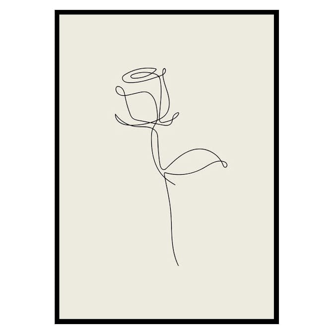 Poster Gallerix Line Art Rose