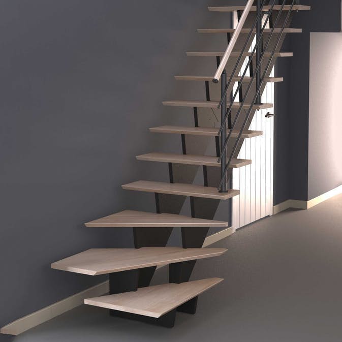 Spartrappa Byggera Biax L-form inkl. Trappräcke