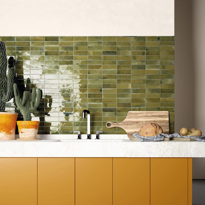 Kakel Lhådös Hanoi Wild Olive 6,5x20 cm