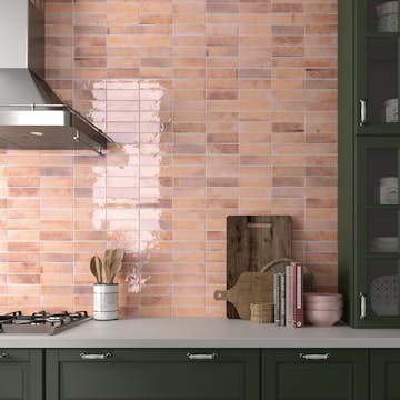 Kakel Lhådös Hanoi Pink 6,5x20 cm