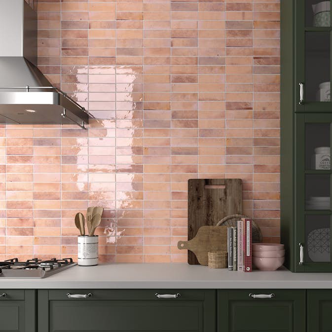 Kakel Lhådös Hanoi Pink 6,5x20 cm