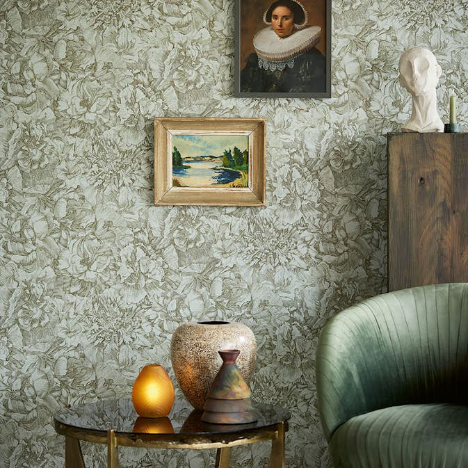 Tapet Eijffinger Museum 307342 Non Woven, Mönstrad Grön