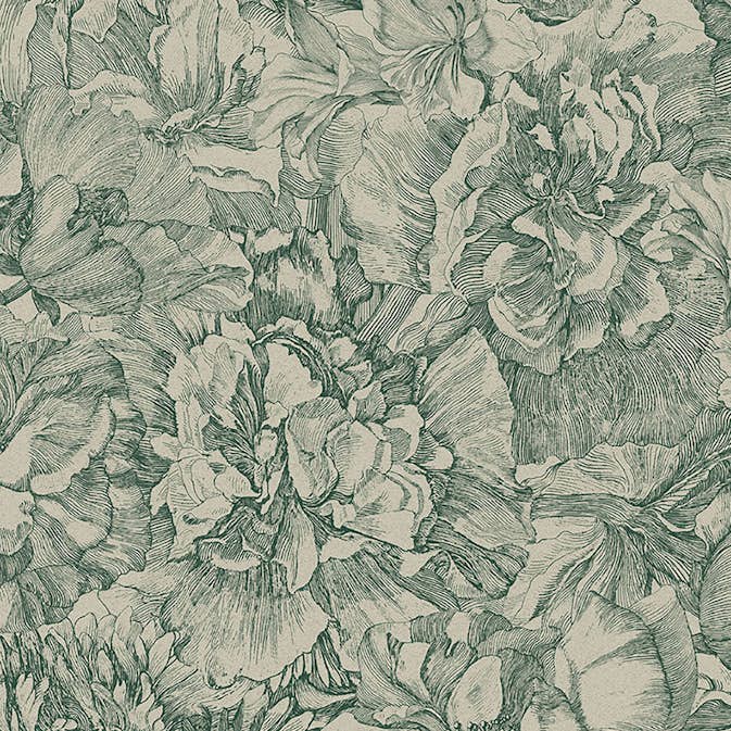 Tapet Eijffinger Museum 307346 Non Woven, Mönstrad Grön