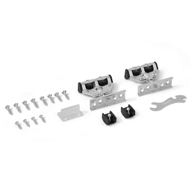 Beslagssats Habo SF-75 Komplett Hjultsats för Skjutdörrsskena SF-75