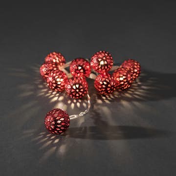 Ljusslinga Gnosjö Konstsmide 10 Metallbollar LED