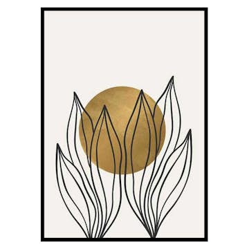 Poster Gallerix Watercolor Gold No1