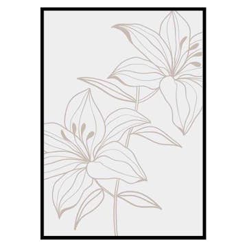 Poster Gallerix Line Art Flower No1