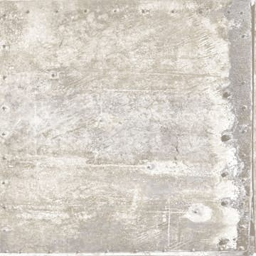 Tapet Origin Stora Slitna Rostiga Metallplåtar med Nitar Benfärgad