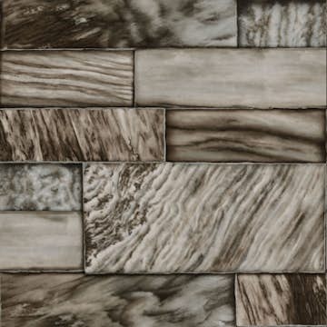 Tapet Origin Vägg Av Marmorplattor i Olika Storlek Brun