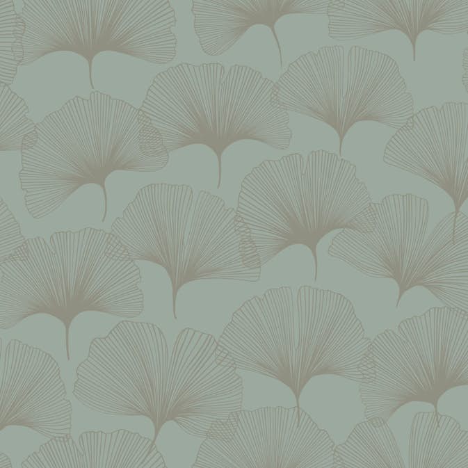 Tapet Origin Gingkoblad Salviagrön