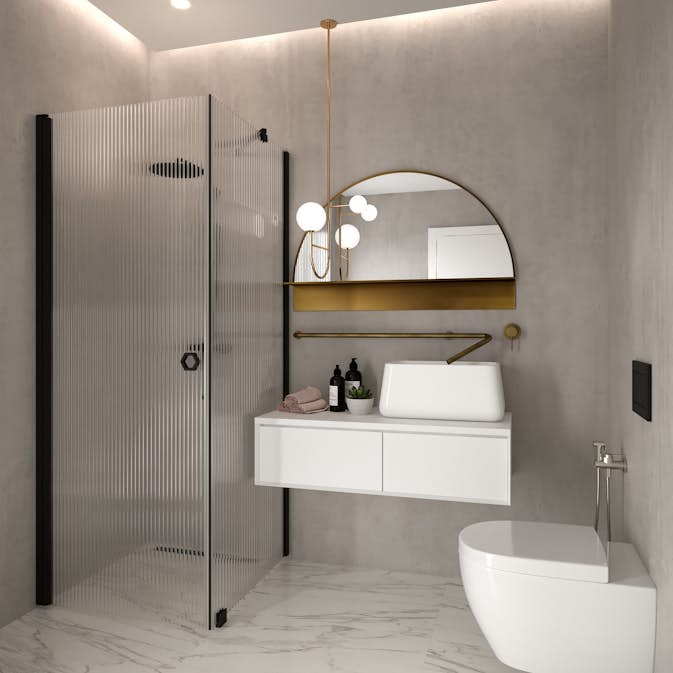 Duschhörn Hietakari Forma 368 Fast Vägg och Vändbar Dörr