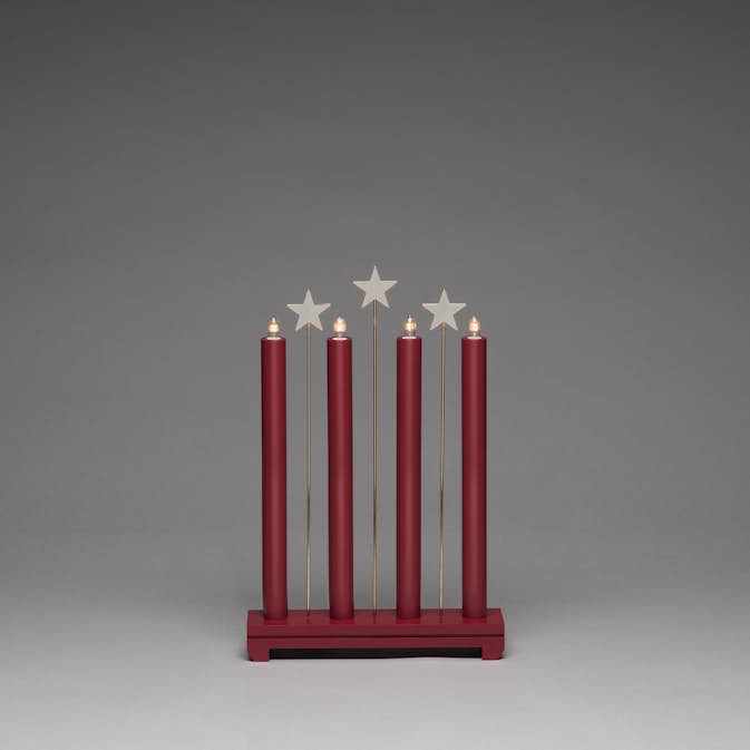 Adventsljusstake Gnosjö Konstsmide 4L med stjärnor