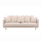 Soffa Vind Segelskären Beige 3-Sits med Tallben & Linnekuddar