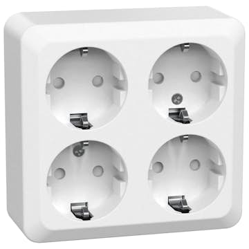 Vägguttag Gelia 4-vägs Jordat