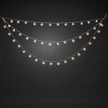 Gardinslinga Gnosjö Konstsmide Snöflingor LED